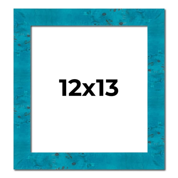 12x13 Frame Blue Teal Burl Wood Picture Frame | 1.75 Inch Moulding Width | Interior Frame Depth 0.5