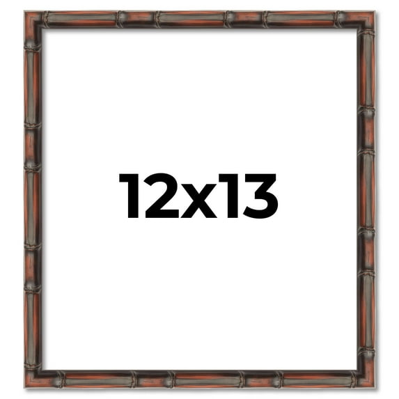 12x13 Frame Brown Bamboo with Dark Coffee/Walnut Finish | Solid Wood Picture Frame Width 0.75