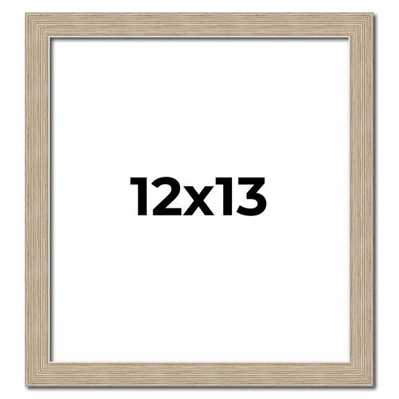 12x13 Frame Grey Solid Wood Picture Frame Width 1 Inches | Interior Frame Depth 0.5 Inches |