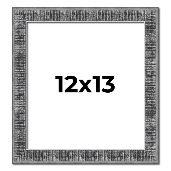 12x13 Frame Silver Black Rustic Sonoma Solid Wood Picture Frame | 1.5 Inch Moulding Width |