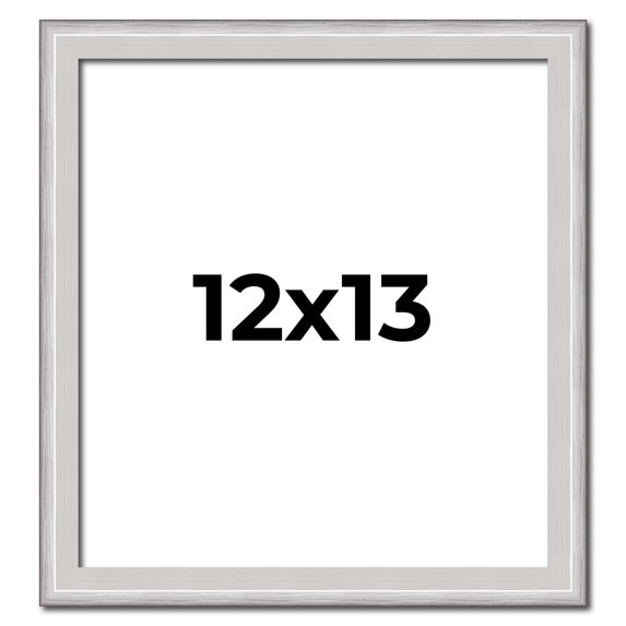 12x13 Frame Silver Inner Slope Bevel Picture Frame | 1 Inch Moulding Width | 0.75 Inch Rabbet Depth