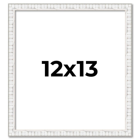 12x13 Frame White Real Wood Picture Frame Width 0.75 inches | Interior Frame Depth 0.5 inches |
