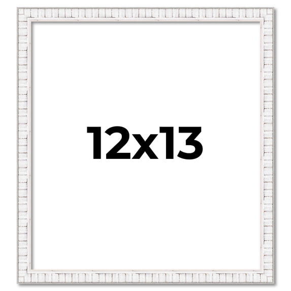 12x13 Frame White Scuffed Rustic Solid Wood Picture Frame | 0.75 Inch Moulding Width| Includes UV