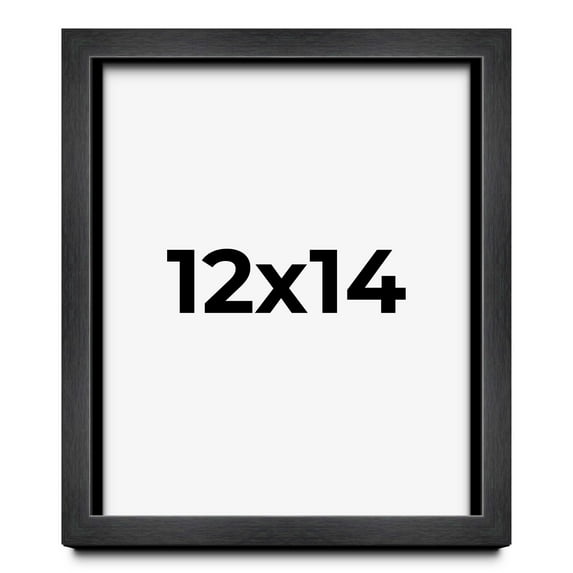 12x14 - 12 x 14 Charcoal Flat Solid Wood Frame with UV Framer's Acrylic & Foam Board Backing -
