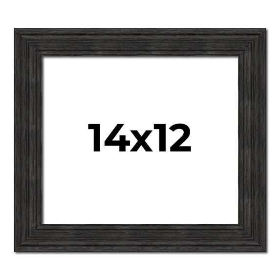 12x14 Contemporary Black Picture Frame - UV Acrylic, Foam Board Backing, Hanging Hardware