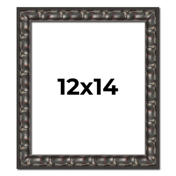 12x14 Frame Black-Brown Medieval Solid Wood Picture Frame | 1.5 Inch Moulding Width | Gotham