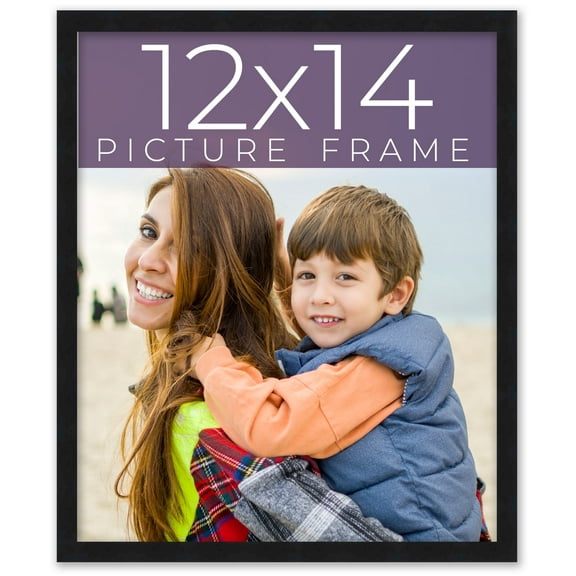 12x14 Frame Black Real Wood Picture Frame Width 0.75 inches | Interior Frame Depth 0.5 inches |