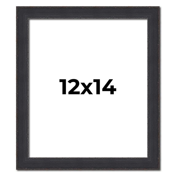 12x14 Frame Black Real Wood Picture Frame Width 1.25 Inches | Interior Frame Depth 0.5 Inches |