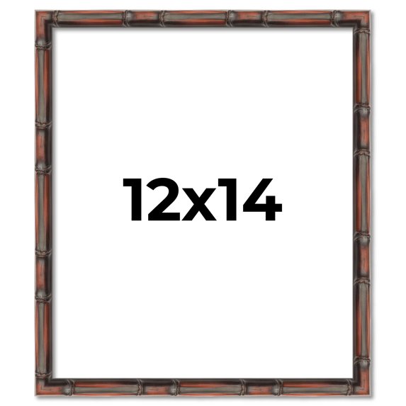 12x14 Frame Brown Bamboo with Dark Coffee/Walnut Finish | Solid Wood Picture Frame Width 0.75