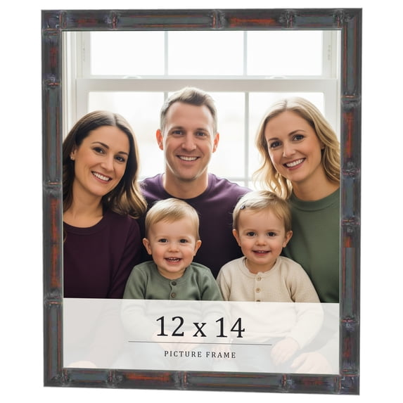 12x14 Frame Brown Bamboo with Dark Coffee/Walnut Finish | Solid Wood Picture Frame Width 0.75