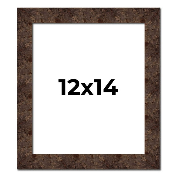 12x14 Frame Brown Burl Real Wood Picture Frame Width 1.625 Inches | Interior Frame Depth 0.5 Inches