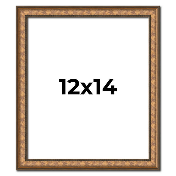 12x14 Frame Gold Real Wood Picture Frame Width 1.25 inches | Interior Frame Depth 0.5 inches |