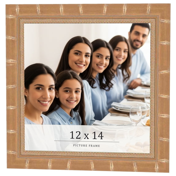 12x14 Frame Gold Real Wood Picture Frame Width 1.5 inches | Interior Frame Depth 0.5 inches |