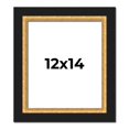 thumbnail image 1 of 12x14 Frame Gold Real Wood Picture Frame Width 2.25 Inches | Interior Frame Depth 0.5 Inches |, 1 of 8