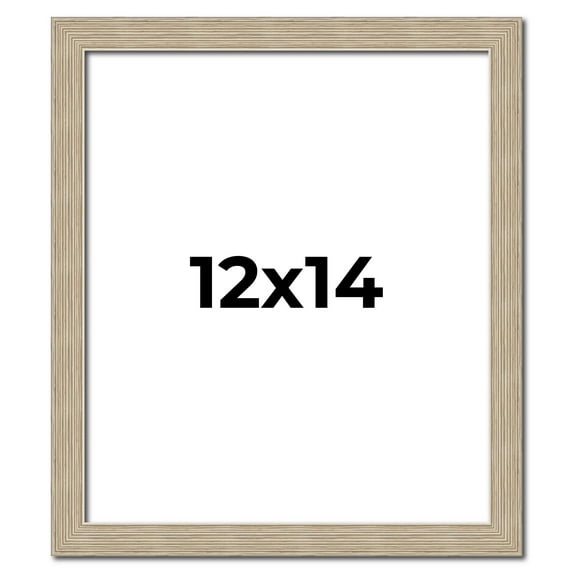 12x14 Frame Grey Solid Wood Picture Frame Width 1 Inches | Interior Frame Depth 0.5 Inches |
