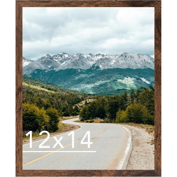 12x14 Picture Frame Deep Brown for Wall Hanging, Wood 12 x 14 Frame Photo Frame for Wall Horizontally or Vertically, Deep Brown, 1 Pack