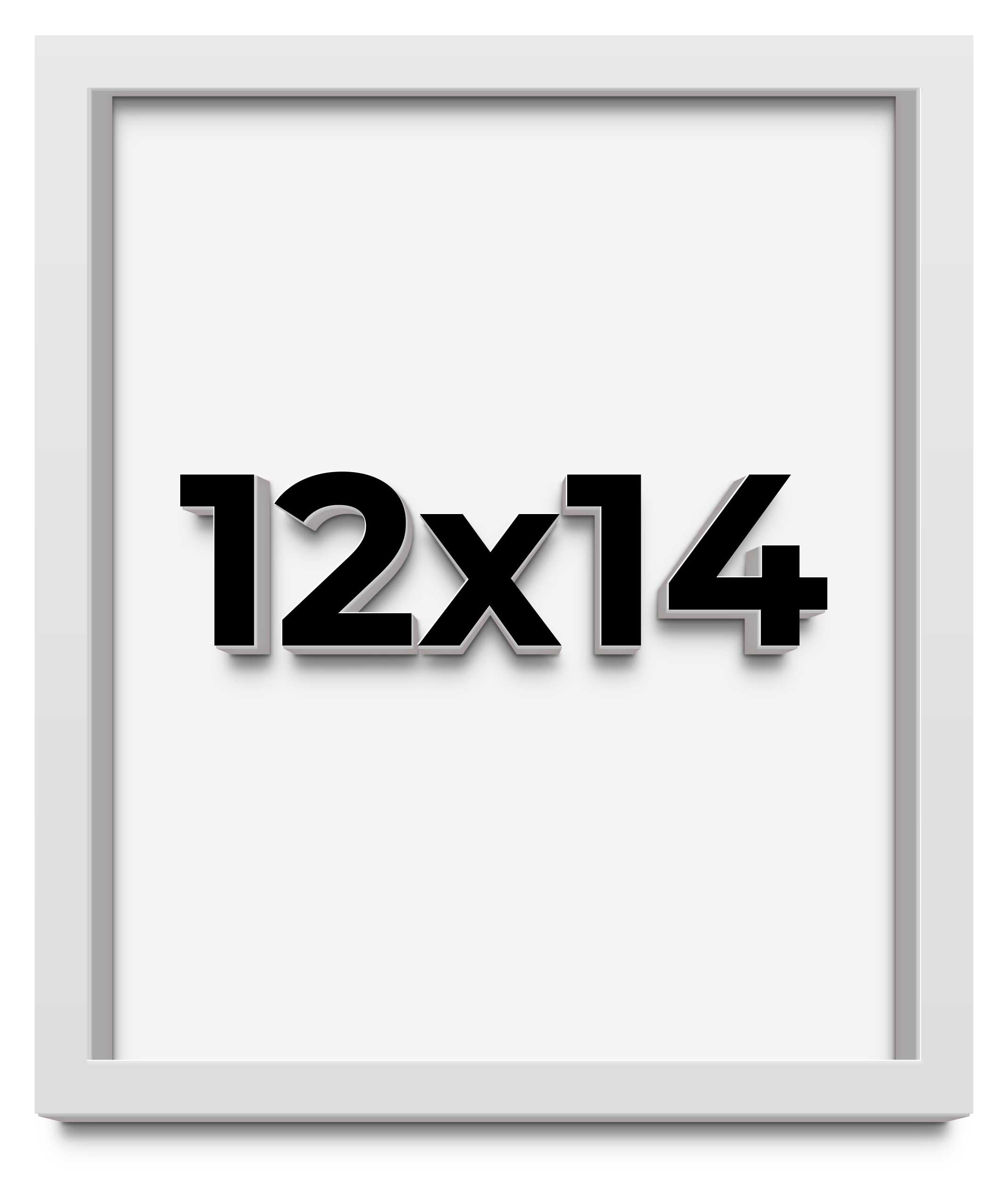 12x14 Shadow Box Frame White | 1 Inches Deep Real Wood Contemporary ...