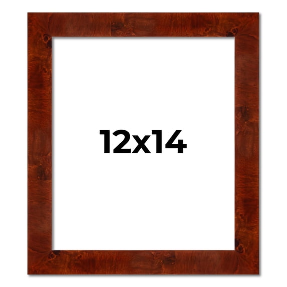 12x14 Walnut Brown Veneer Real Wood Picture Frame Width 1.75 inches | Interior Frame Depth 0.5