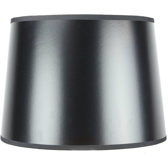 12x14x10" SLIP UNO FITTER Black Parchment Gold-Lined Drum Lampshade