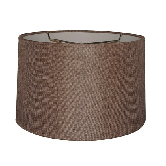 12x14x10" SLIP UNO FITTER Hardback Drum Lamp Shade Chocolate Burlap