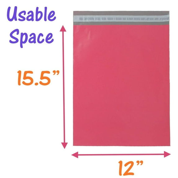 12x15.5 Inch Colored Poly Mailers, Large Business Shipping Mailers, Flat Self-Sealing Fun Mailing Bags