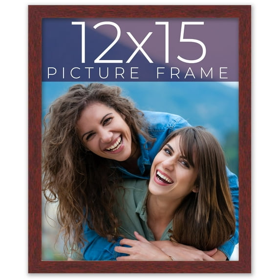 12x15 Frame Brown Solid Wood Picture Frame Width 0.75 Inches | Interior Frame Depth 0.5 Inches |