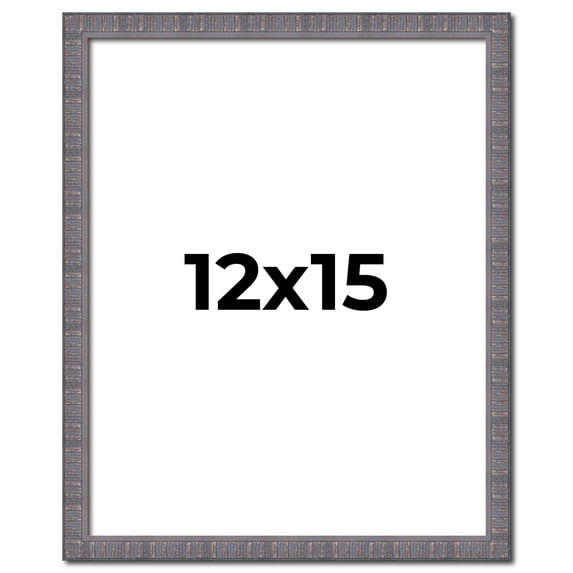 12x15 Frame Blue Kingsley Pewter Solid Wood Picture Frame Width 0.75 Inches |Interior Depth 0.5