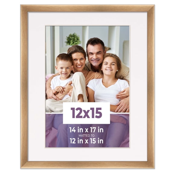 12x15 Frame Bronze With White Picture Mat For 12x15 Photo - Bronze 14x17 Frame To Display Print or