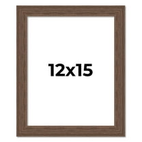 12x15 Frame Brown Farmhouse Solid Wood Picture Frame Width 1.5 Inches | Interior Frame Depth 0.5