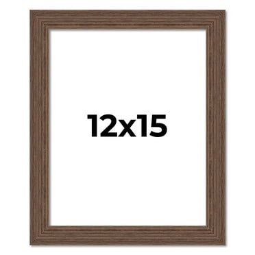 12x15 Frame Brown Farmhouse Solid Wood Picture Frame Width 1.5 Inches | Interior Frame Depth 0.5