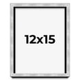 thumbnail image 1 of 12x15 Frame Brushed Silver Solid Wood Picture Frame | 0.75 Inch Moulding Width | Rabbet Depth 0.75, 1 of 5