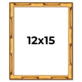 thumbnail image 1 of 12x15 Frame Gold Bamboo Picture Frame - Complete Modern Photo Frame Includes UV Acrylic Shatter, 1 of 8