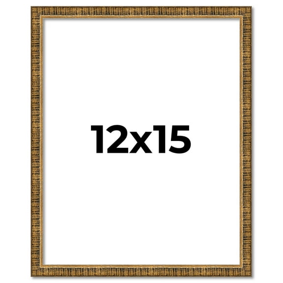 12x15 Frame Gold Kingsley Distressed Solid Wood Picture Frame Width 0.75 Inches | Interior Frame