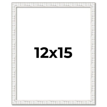 12x15 Frame White Real Wood Picture Frame Width 0.75 inches | Interior Frame Depth 0.5 inches |