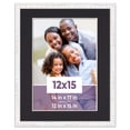thumbnail image 1 of 12x15 Frame White With Black Picture Mat For 12x15 Photo - White 14x17 Frame To Display Print or, 1 of 8