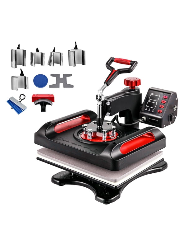 12x15 Inch Heat Press Machine, 11-in-1 Multifunction Swing Away Design for T-Shirt&Shoe Sublimation, Digital Dual-Tube Transfer Press