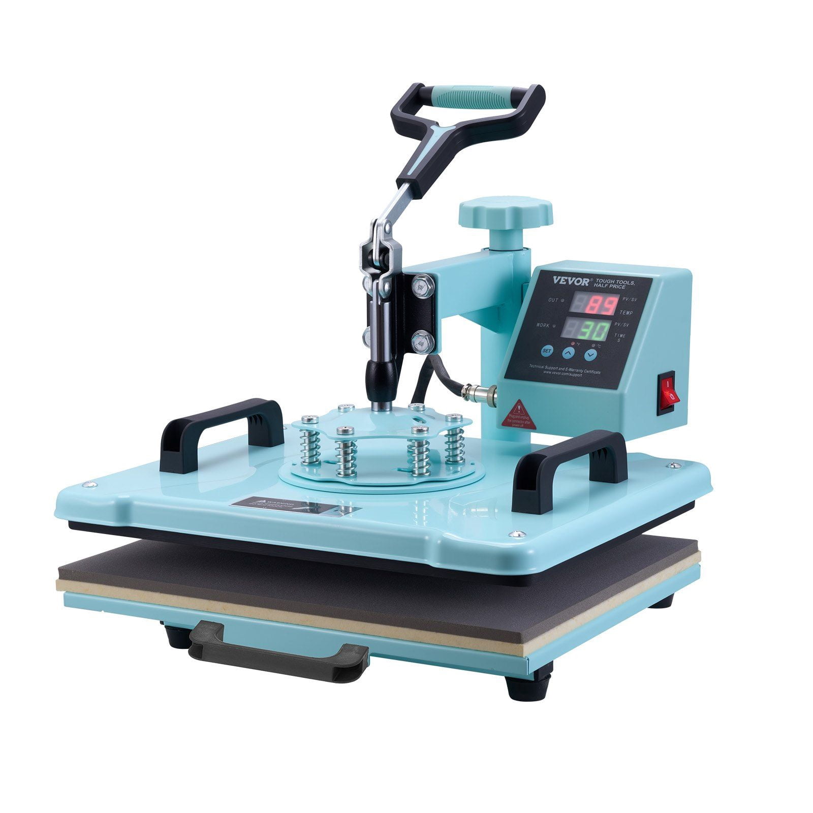 12x15 Inch Heat Press Machine 2 in 1 T Shirt and Hat Press with 360 Degree Swing Away Digital Control Fast Even Heating for T Shirts Hats Caps Green