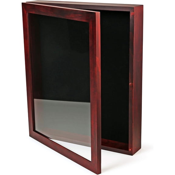 12x15 Large Shadow Box Frame, Deep Display Case, Red, Picture Frame, Graduation Cap, Military , Wedding Wood Frame