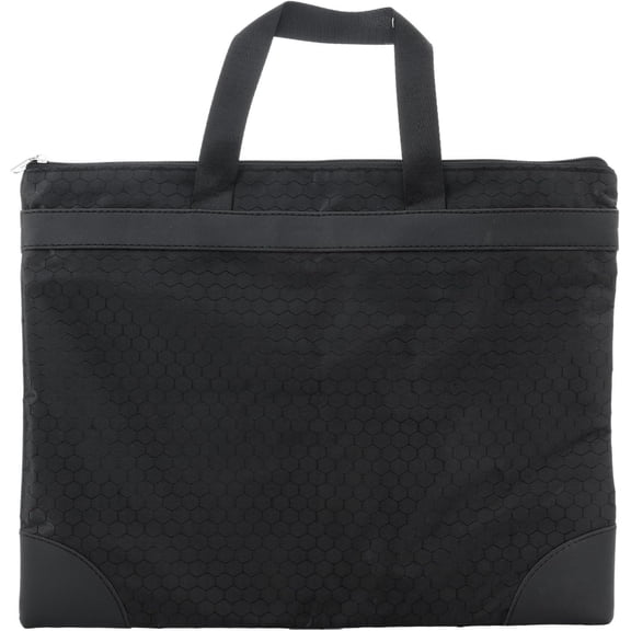 12x15 in Large Zipper Pouch with Handle, A4 Foldable Lightweight Oxford Document Storage Bag, File Organizer for Office Travel Books Papers Filing Folder - 1 Pack (Black)