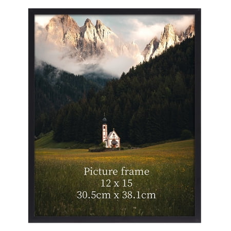 12x15 Picture Frame, Black 12 by 15 Photo Frame for Wall Gallery Display, Single