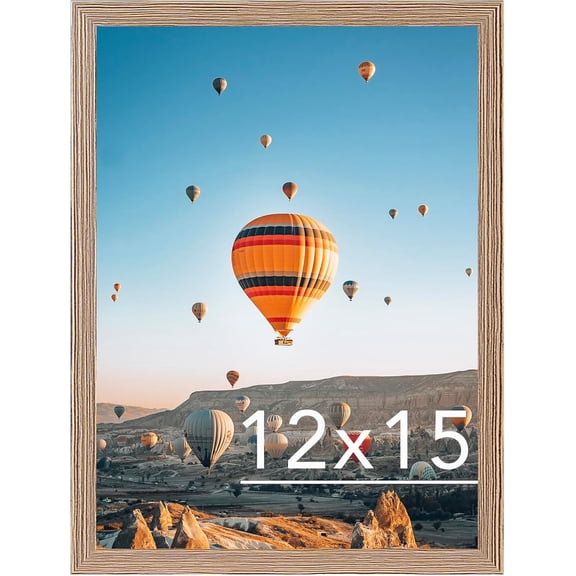 12x15 Picture Frame Rustic Brown, Horizontal and Vertical Formats for Wall Hanging, 12 x 15 Wall Gallery Poster Photo Frame with Shatter Resistant Plexiglass,Rustic Brown