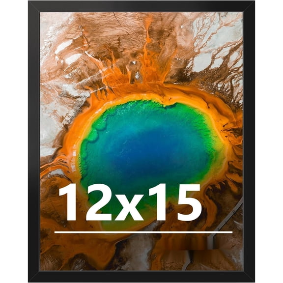12x15 Picture Frame for Wall Display, 12x15 Black Picture Frame with Shatter Resistant Plexiglass, Stable and Sturdy 12 x 15 Poster Frame for Wall Display, Handpicked Gift Collection, 1 Pack