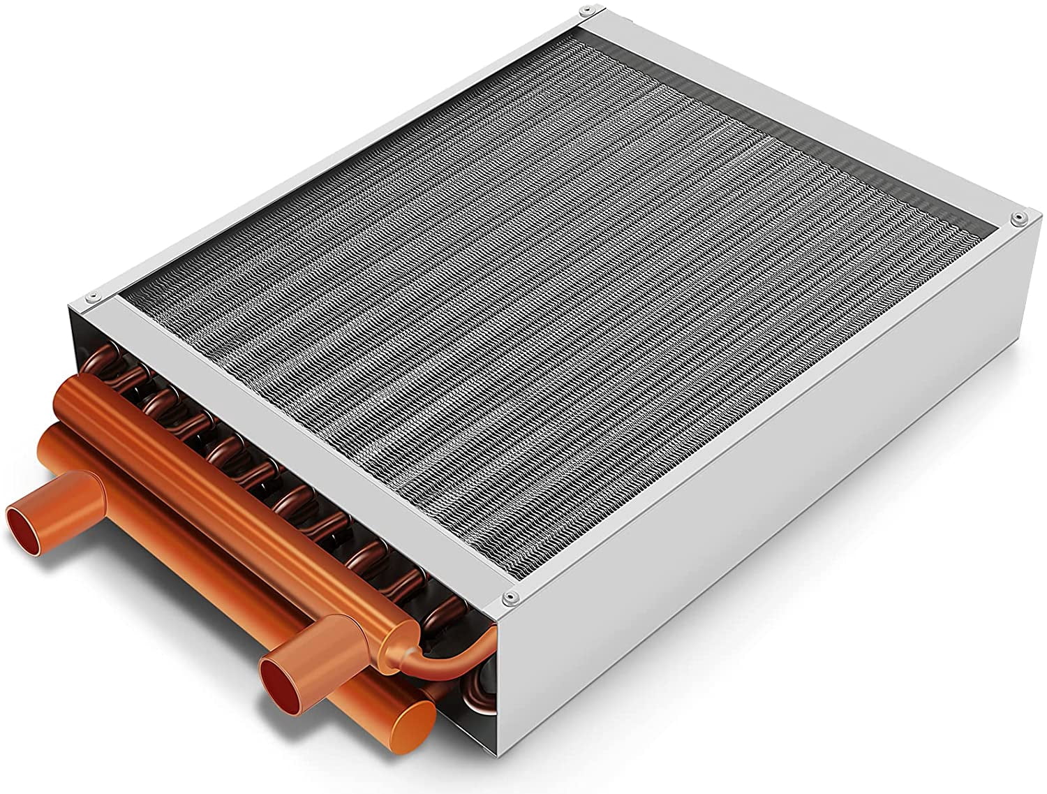 12x15 Water to Air Heat Exchanger with 1" Copper Ports Perfectly with Outdoor Furnace Ideal for Residential HVAC System