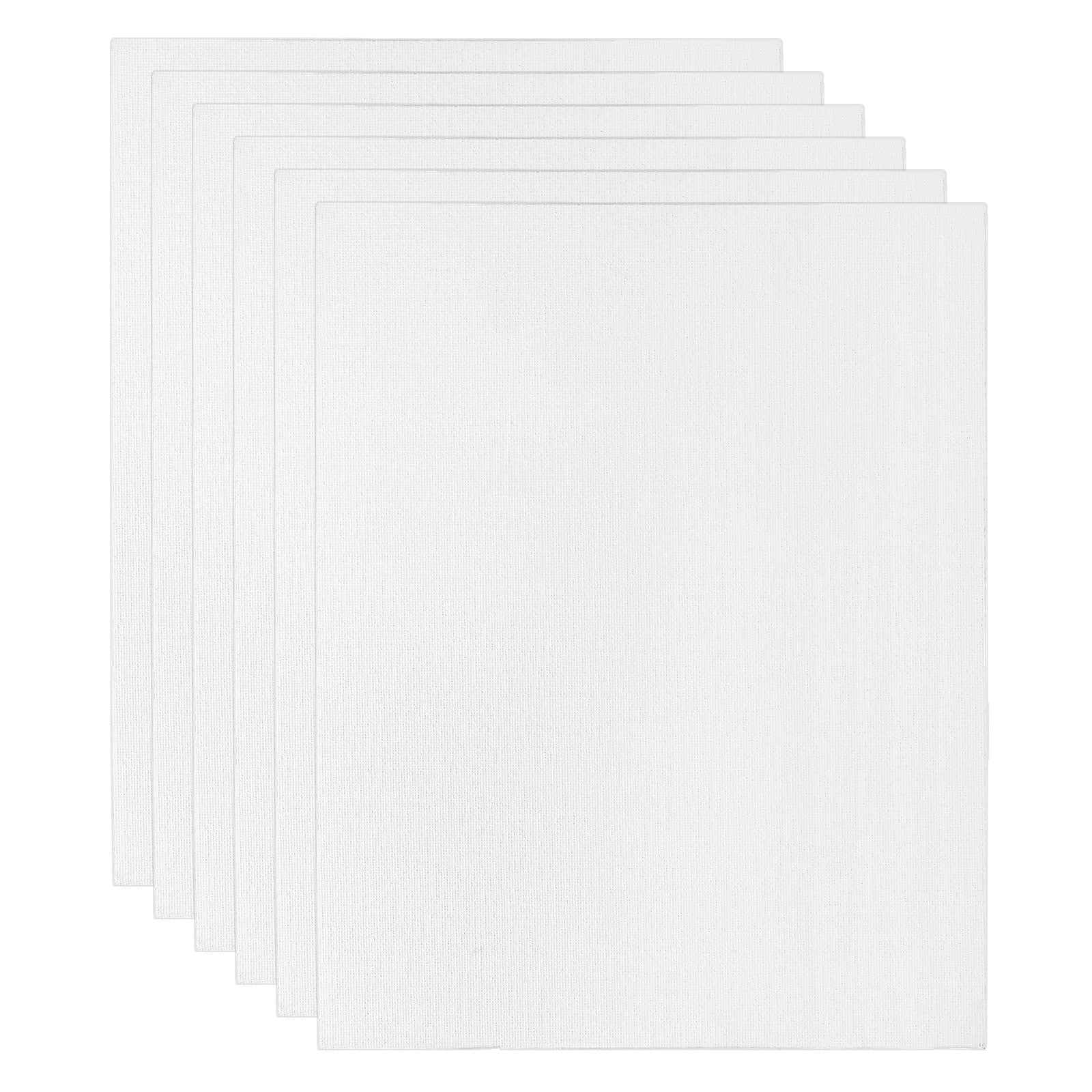 12x16" Canvas Boards for Painting, 6 Pack 100% Cotton Square Triple Primed Stretched Blank Art Canvas Panel Bulk Thin for Acrylic, Oil, Tempera Paints, White