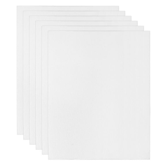 12x16" Canvas Boards for Painting, 6 Pack 100% Cotton Square Triple Primed Stretched Blank Art Canvas Panel Bulk Thin for Acrylic, Oil, Tempera Paints, White