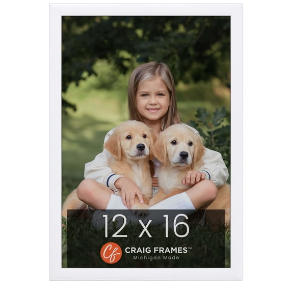 12x16 Contemporary White Satin Picture Frame