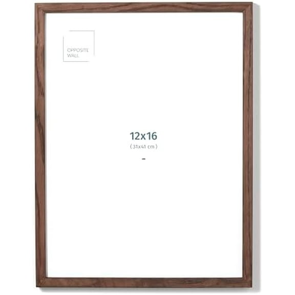 - 12x16 in - Dark Solid Oak Wood Picture Frame - Lightweight, Versatile & Shatterproof - Wall Hanging Poster or Photo Frame - Wall Decor for Office, Gallery & Home