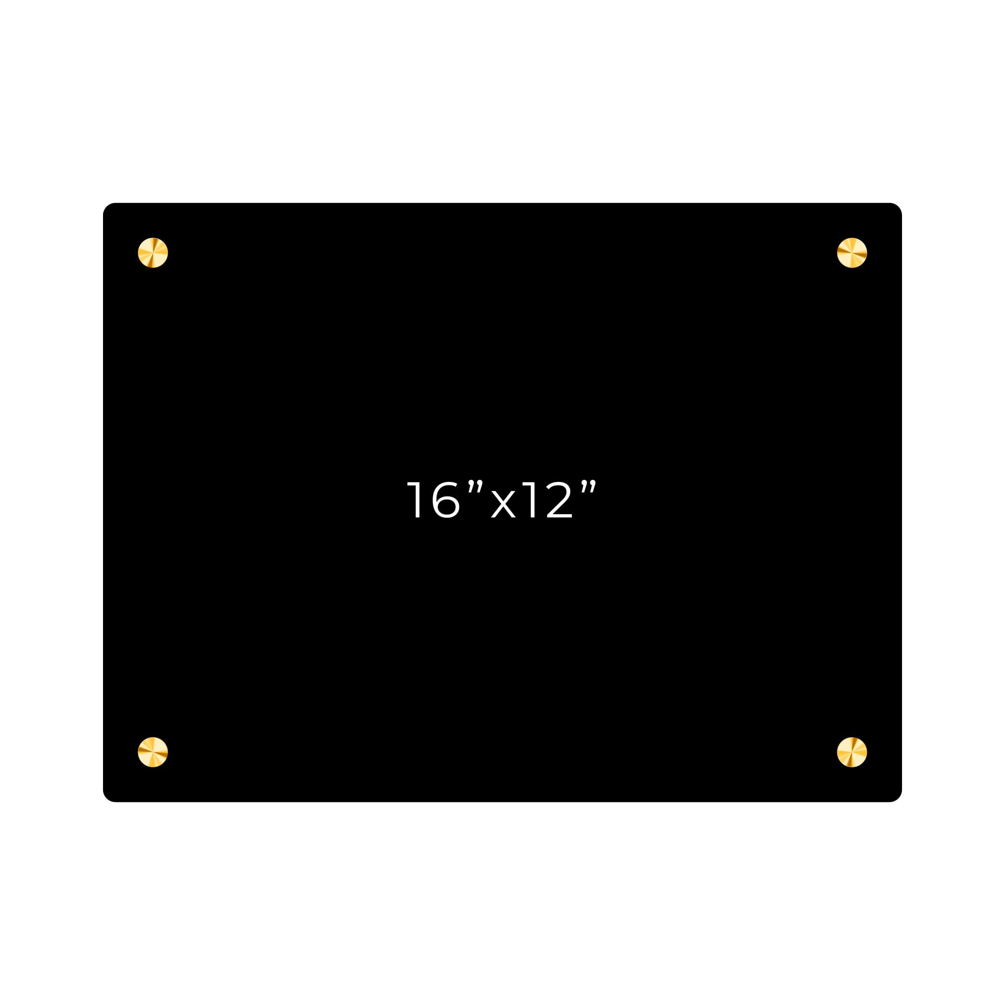 12x16 Dry Erase Board for Wall - with .25 Black Acrylic and Gold Stand Off Finish - Perfect Whiteboard for Office, Home, Classroom - Durable and Stylish .25 Black Acrylic Dry Erase Board