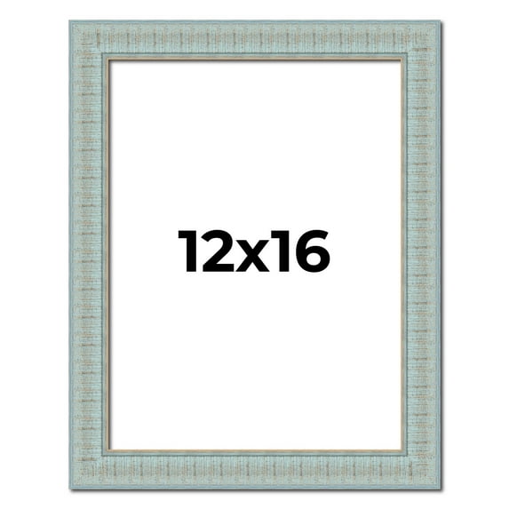 12x16 Frame Blue Teal Distressed Solid Wood Picture Frame | 1.625 Inch Moulding Width | Sonoma Blue