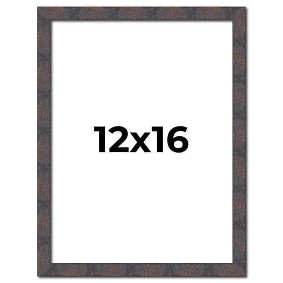 12x16 Frame Brown Rustic Lacquered Walnut Solid Wood Picture Frame Width | 0.875 Inch Moulding